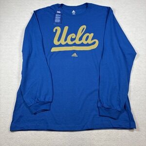 NWT Adidas UCLA Bruins Long Sleeve Shirt Cotton Blue Mens 2XL New NCAA‎ College